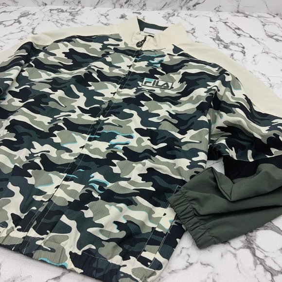 Men's Fila Marshall Camouflage Full Zip Track Jacket - Picture 1 of 3